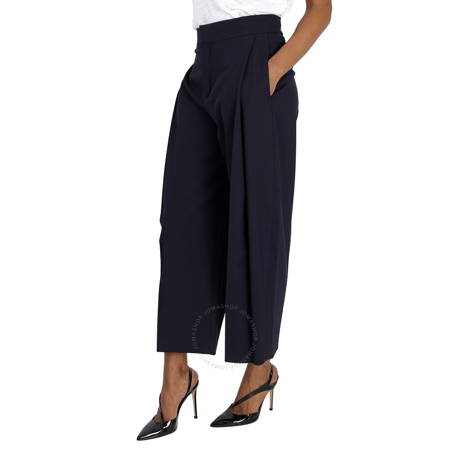 Chloe Blue Cropped Carrot Trousers - 2