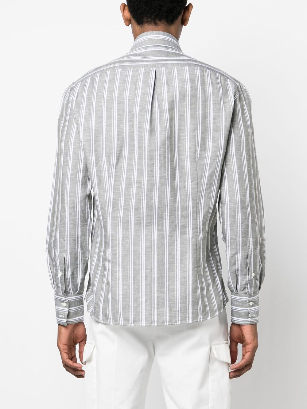 striped spread-collar shirt - 4