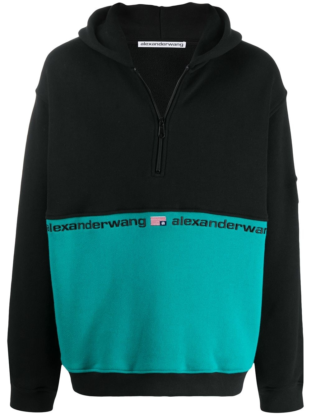 bi-colour hooded sweatshirt - 1