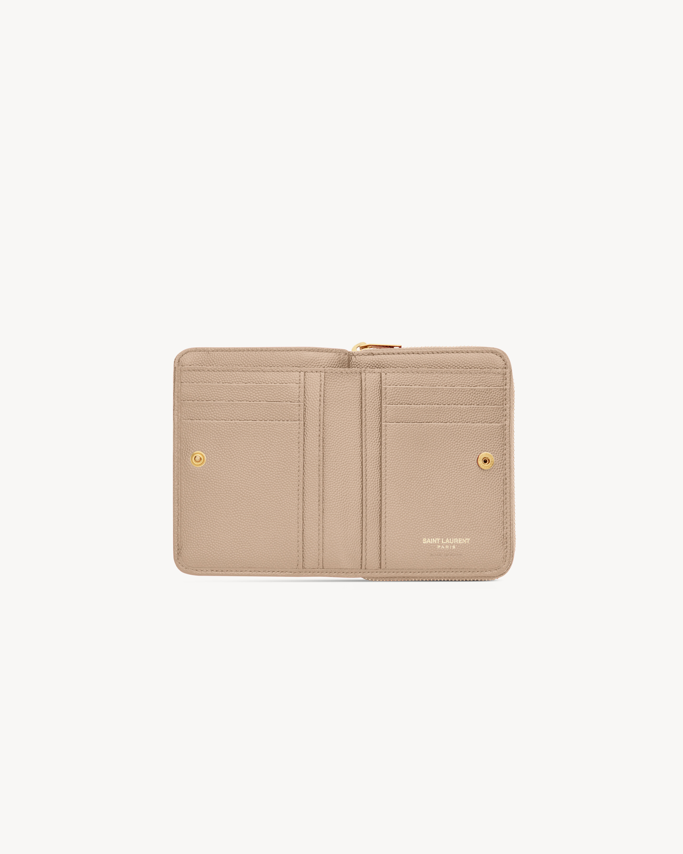 CASSANDRE MATELASSÉ COMPACT ZIP AROUND WALLET IN GRAIN DE POUDRE LEATHER - 4