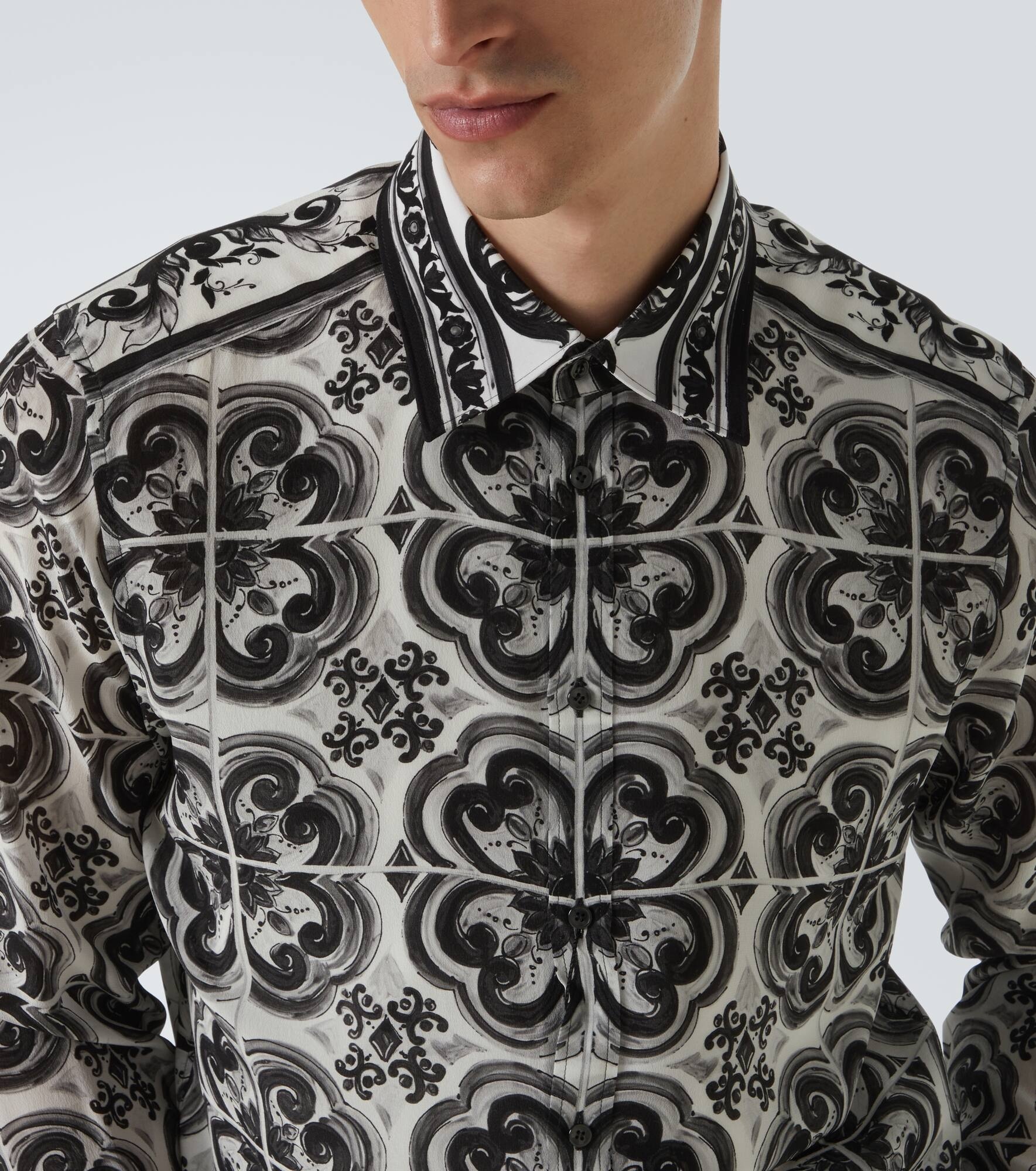 Martini Majolica silk twill shirt - 6
