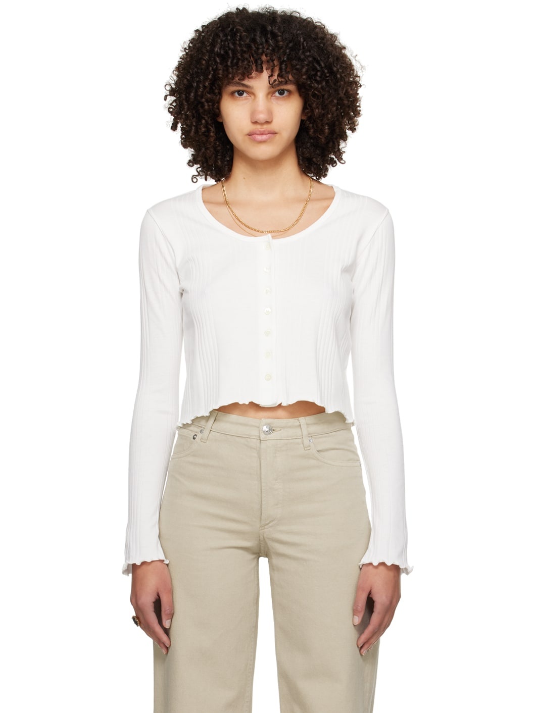 Off-White Lettuce Edge Cardigan - 1