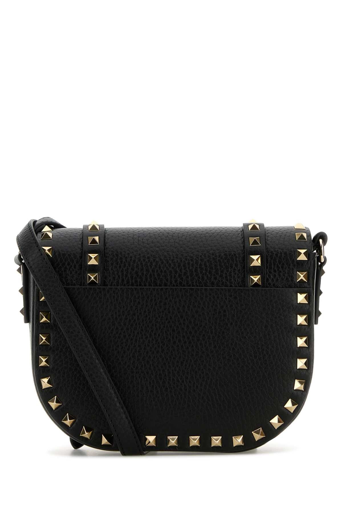 Valentino Garavani Women Black Leather Rockstud Crossbody Bag - 3