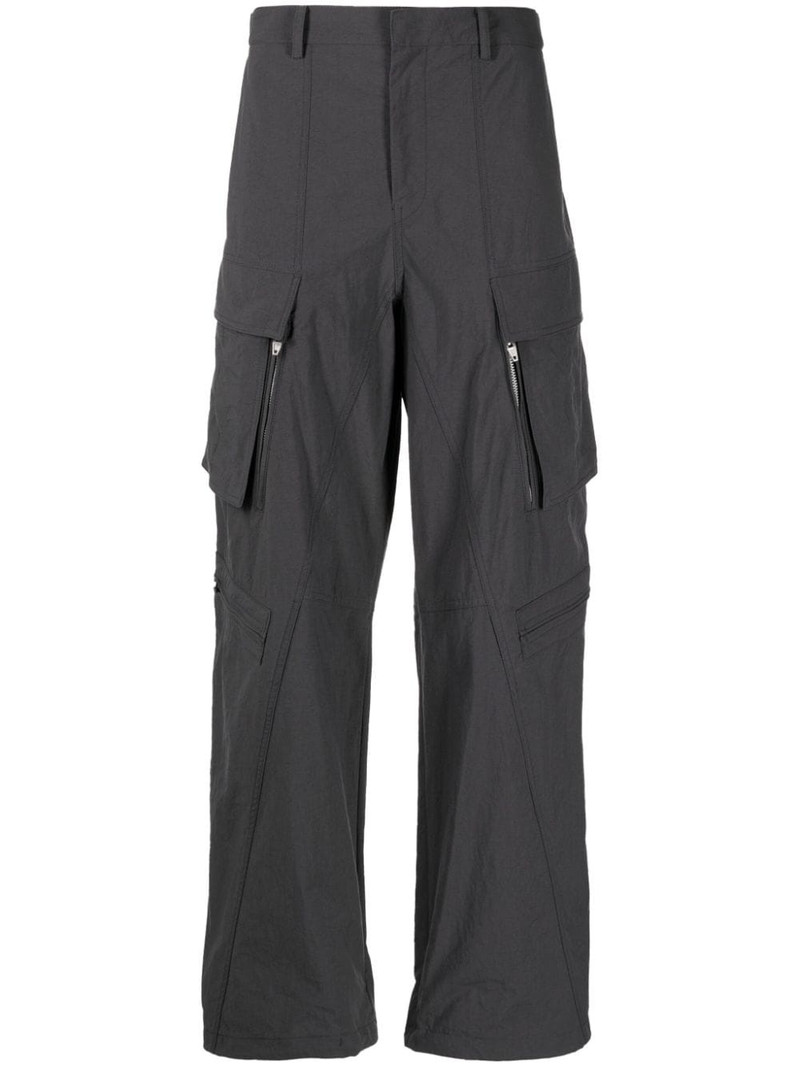 mid-rise wide-leg cargo trousers 1
