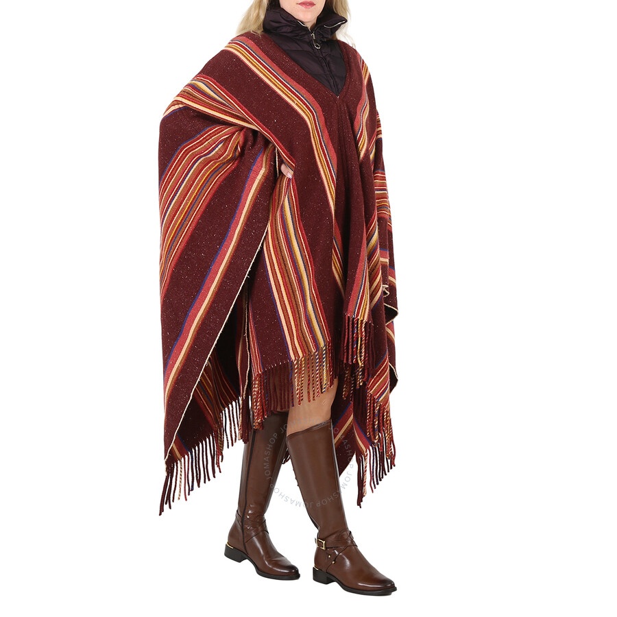 Chloe Ladies Dark Ebony Cashmere Puffcho, One Size - 4