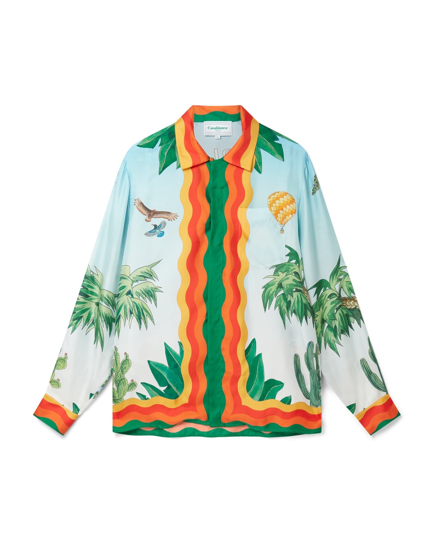 Palm Springs Tennis Club Cuban Collar Silk Shirt - 1