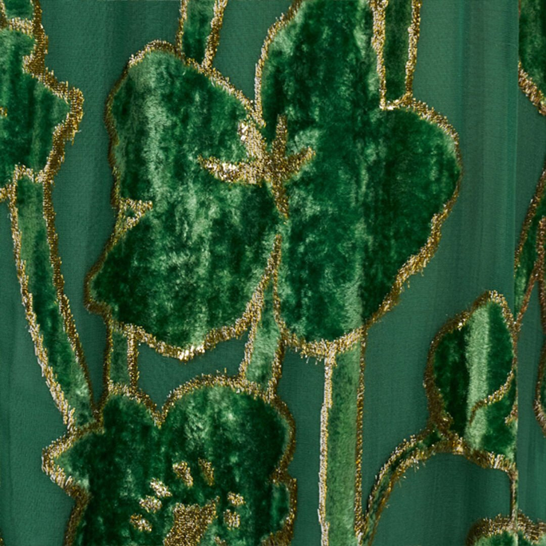 Green Velvet Devoré Midi Dress - 5