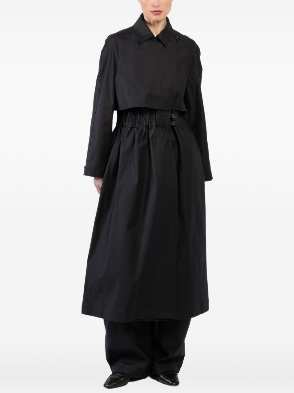 elasticated trench coat - 1