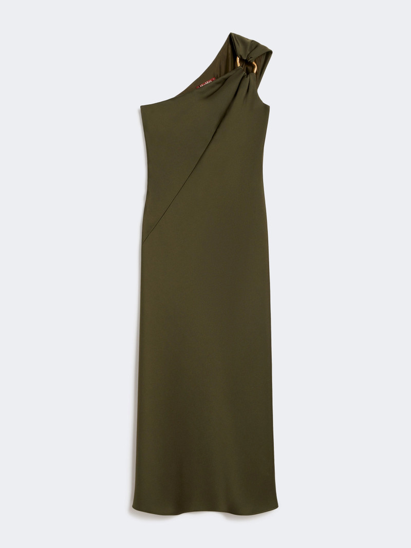 ENTRATA Shiny satin one-shoulder dress - MOSS GREEN 1