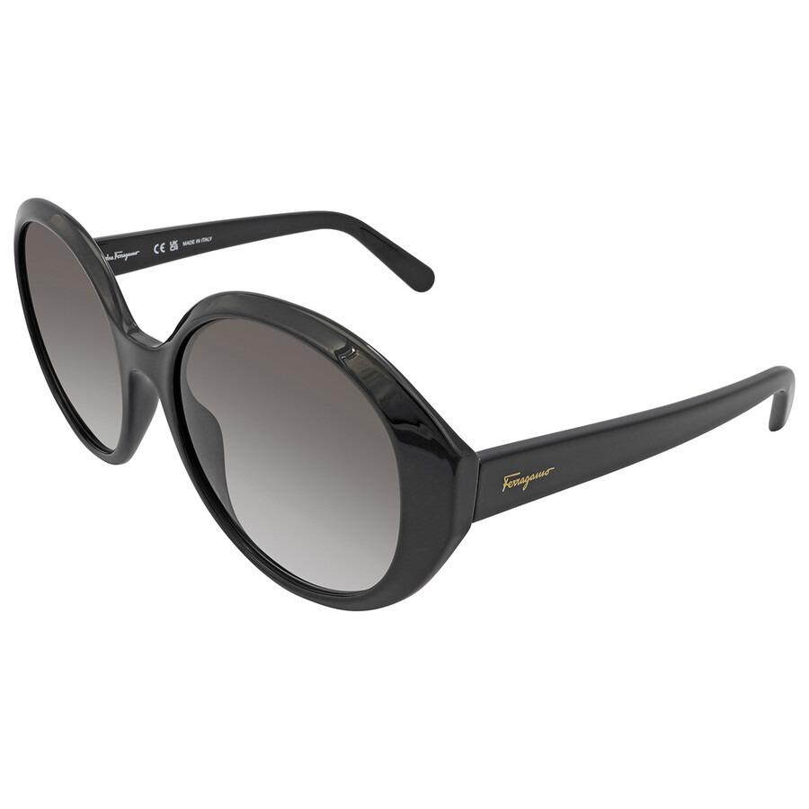 Ferragamo Grey Gradient Round Ladies Sunglasses SF1067S 001 57 - 2