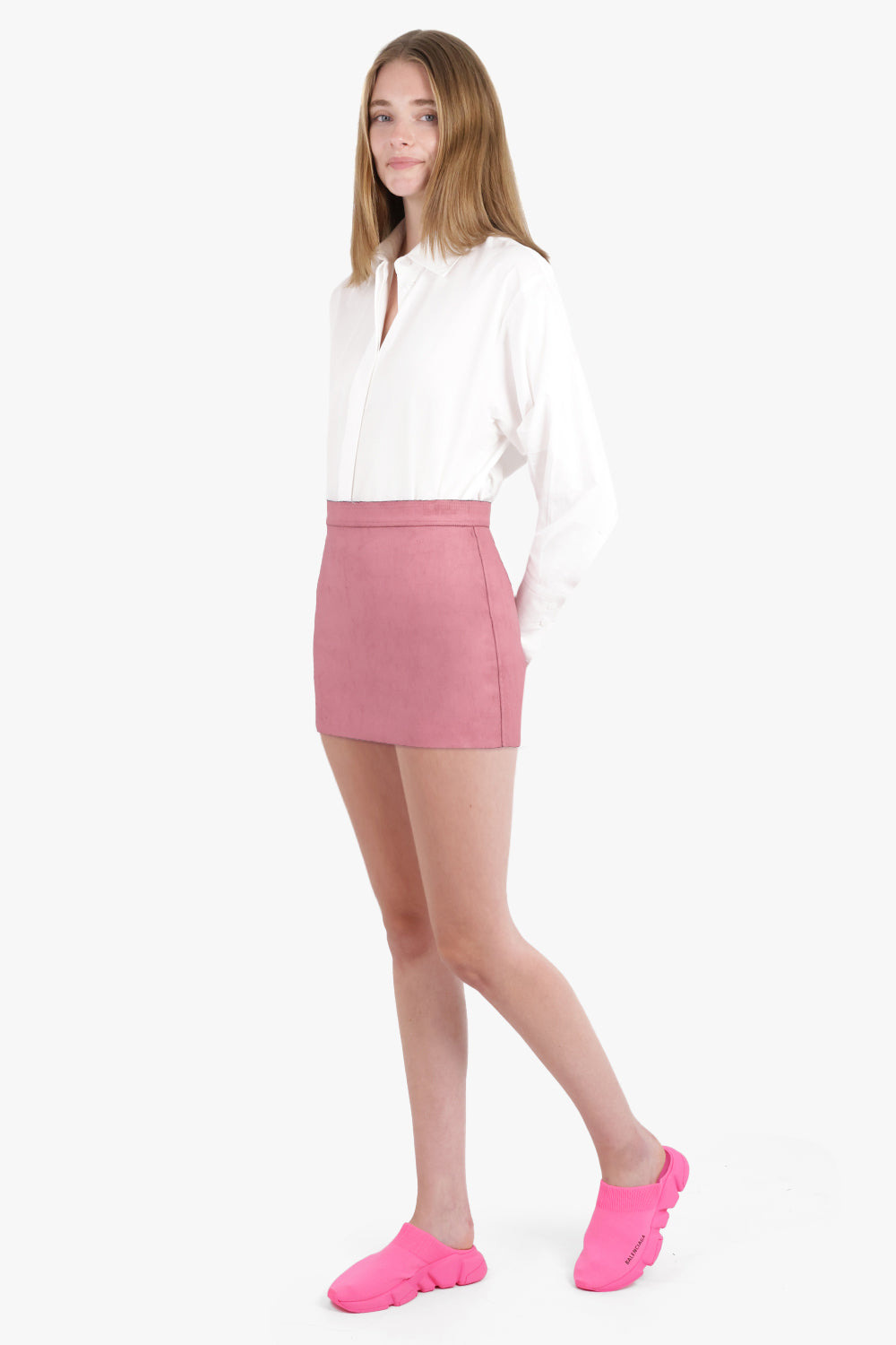 GONNA DENIM MINI SKIRT | THULIAN PINK - 2