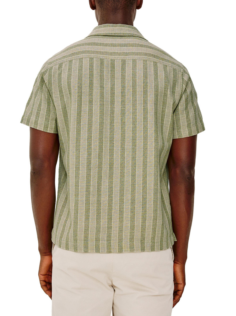 Men's Fielder Striped Cotton Short-Sleeve Shirt - Sage Brush Stripe 4