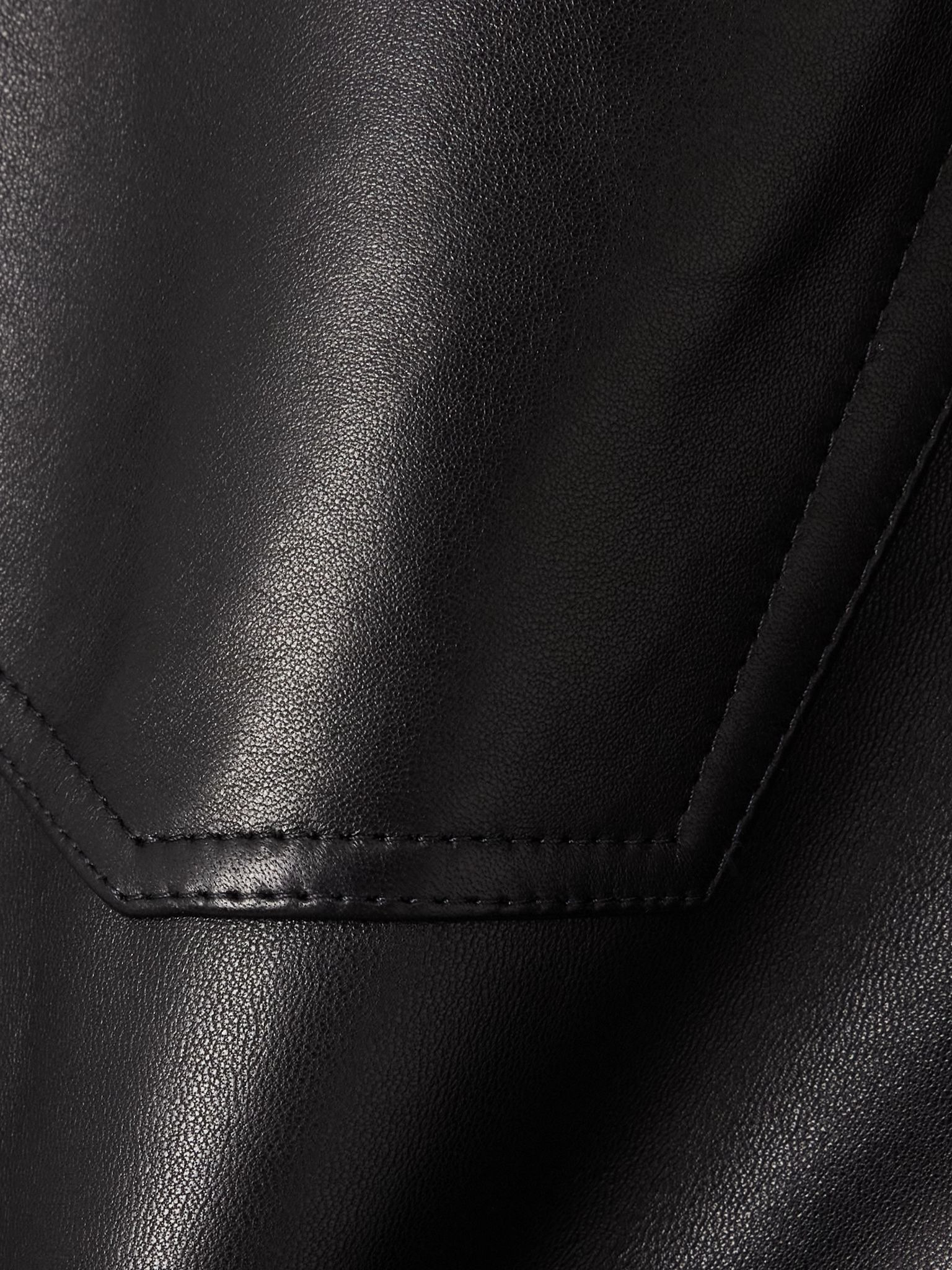 Leather straight-leg pants Black - 4
