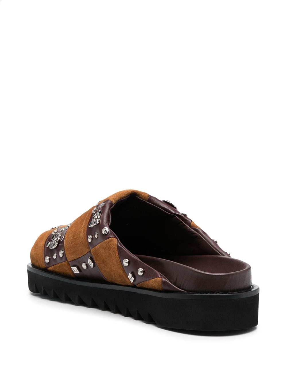 stud-embellished leather slippers - 3