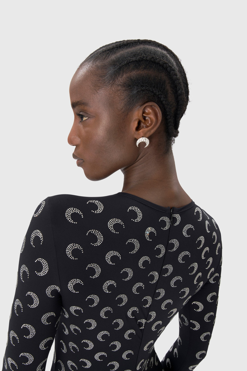 Marine Serre Swarovski Crystal Moon Stud outlook