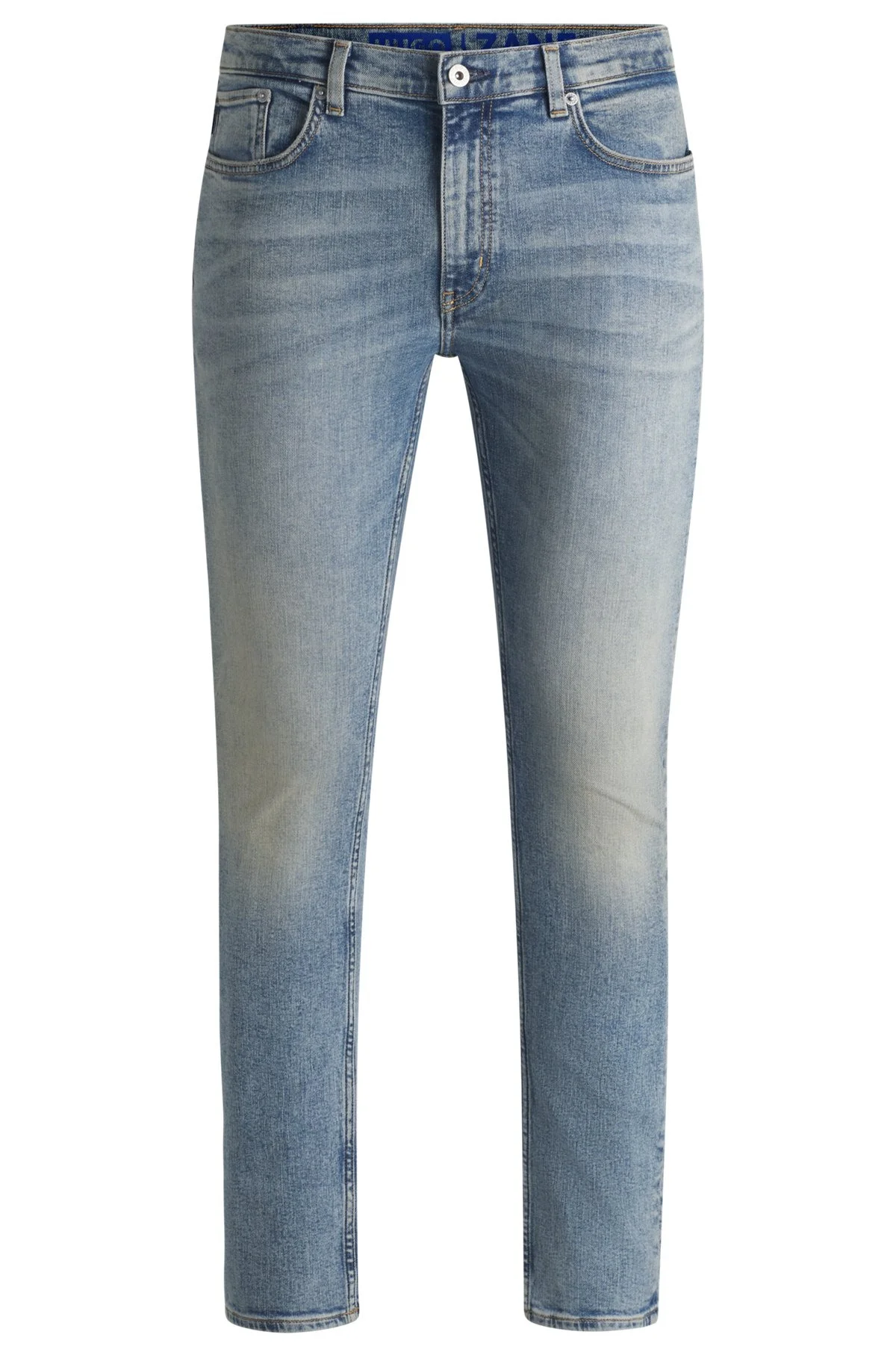 EXTRA-SLIM-FIT JEANS IN STONEWASHED BLUE STRETCH DENIM - 1