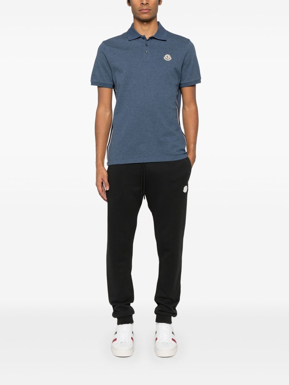logo-patch polo shirt - 2
