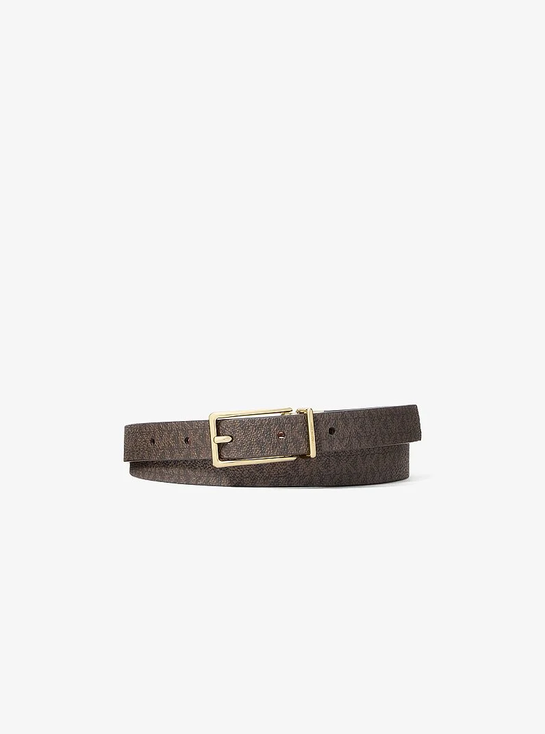 Reversible Signature Logo and Leather Belt - 1