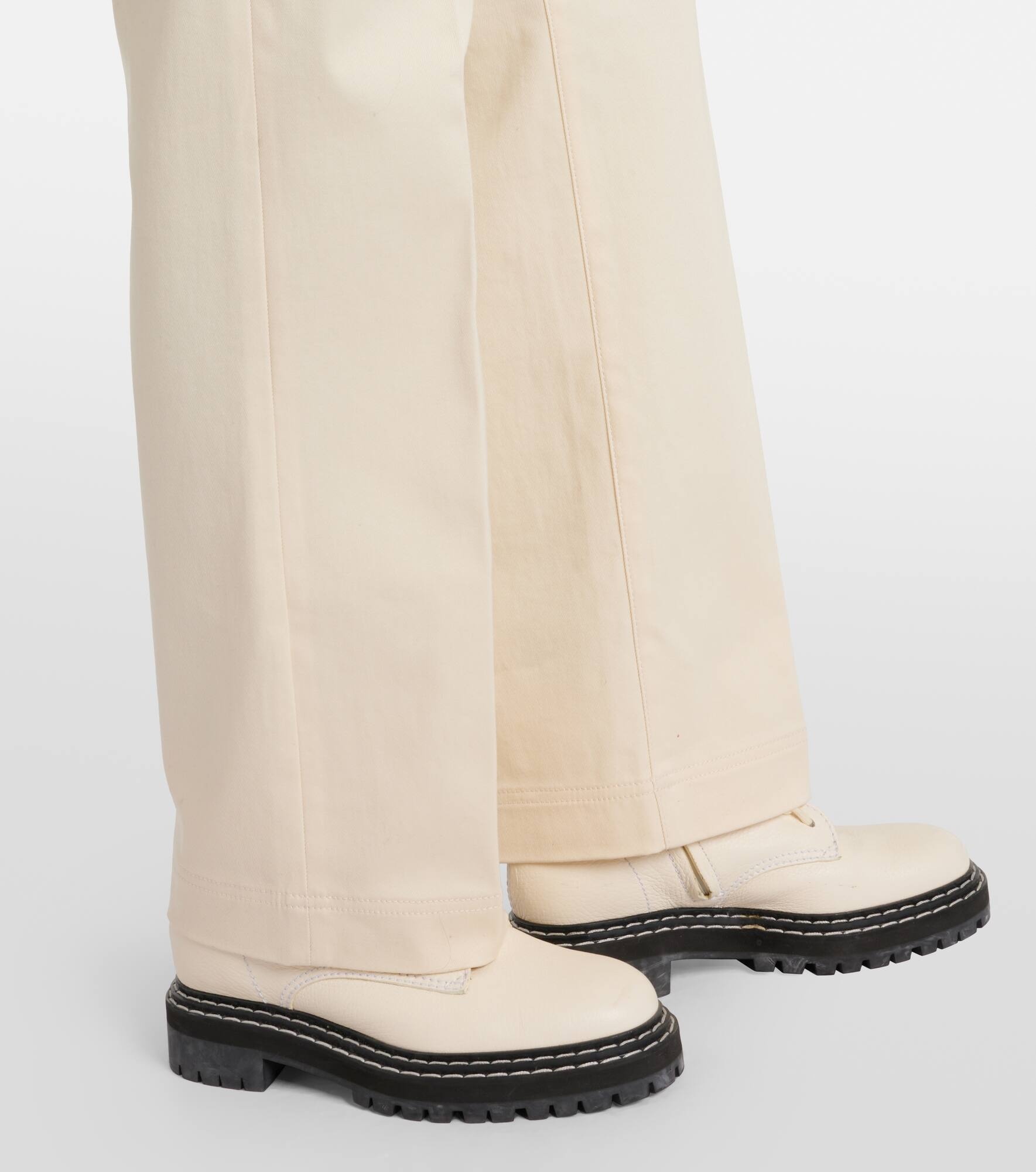 Cotton gabardine straight pants - 5
