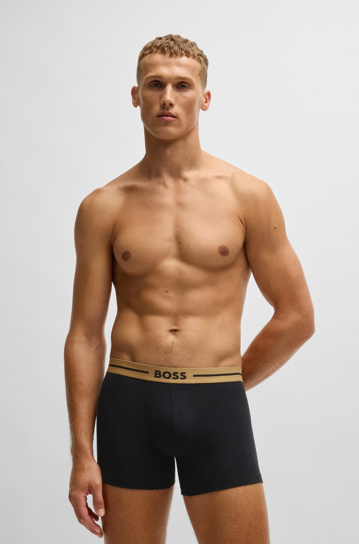 THREE-PACK OF STRETCH-COTTON BOXER BRIEFS WITH LOGOS - 6