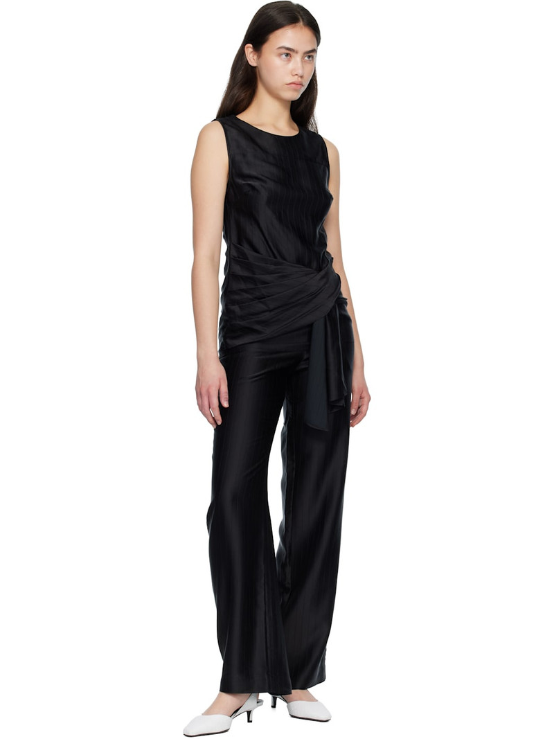 Loulou de Saison Black FONDA Draped Blouse outlook