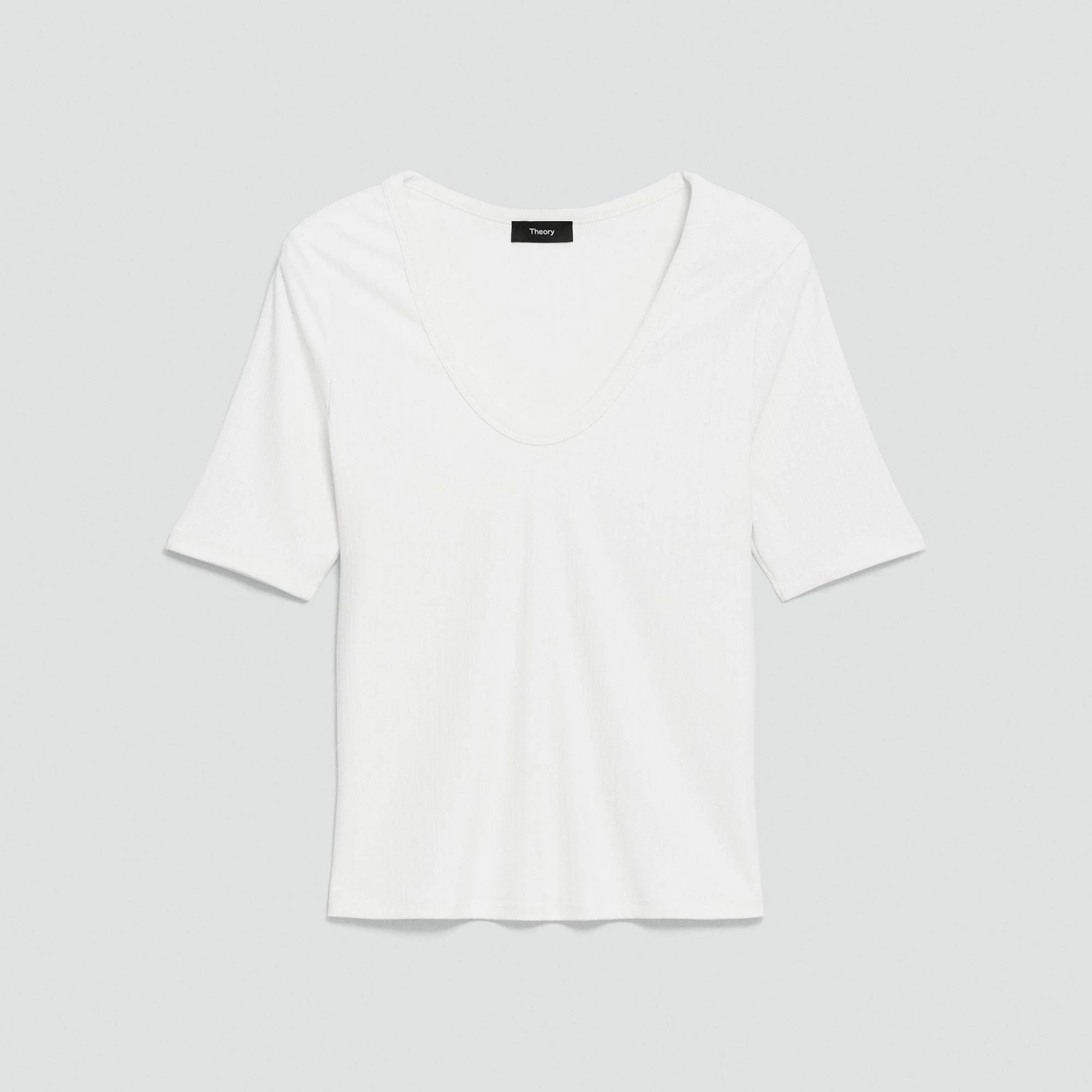 U-Neck Tee in Stretch Rib - 1