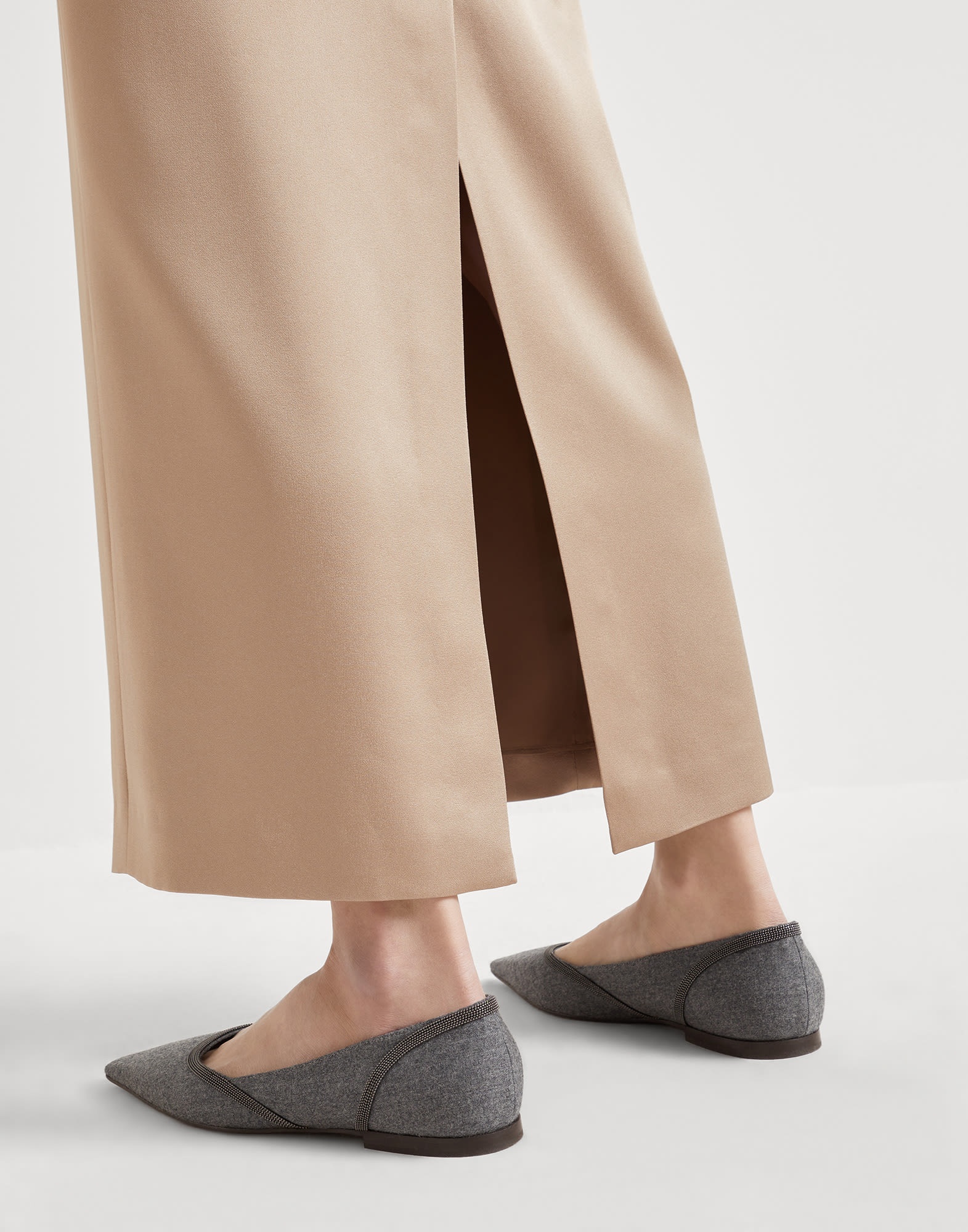 Satin cady long column skirt - 3
