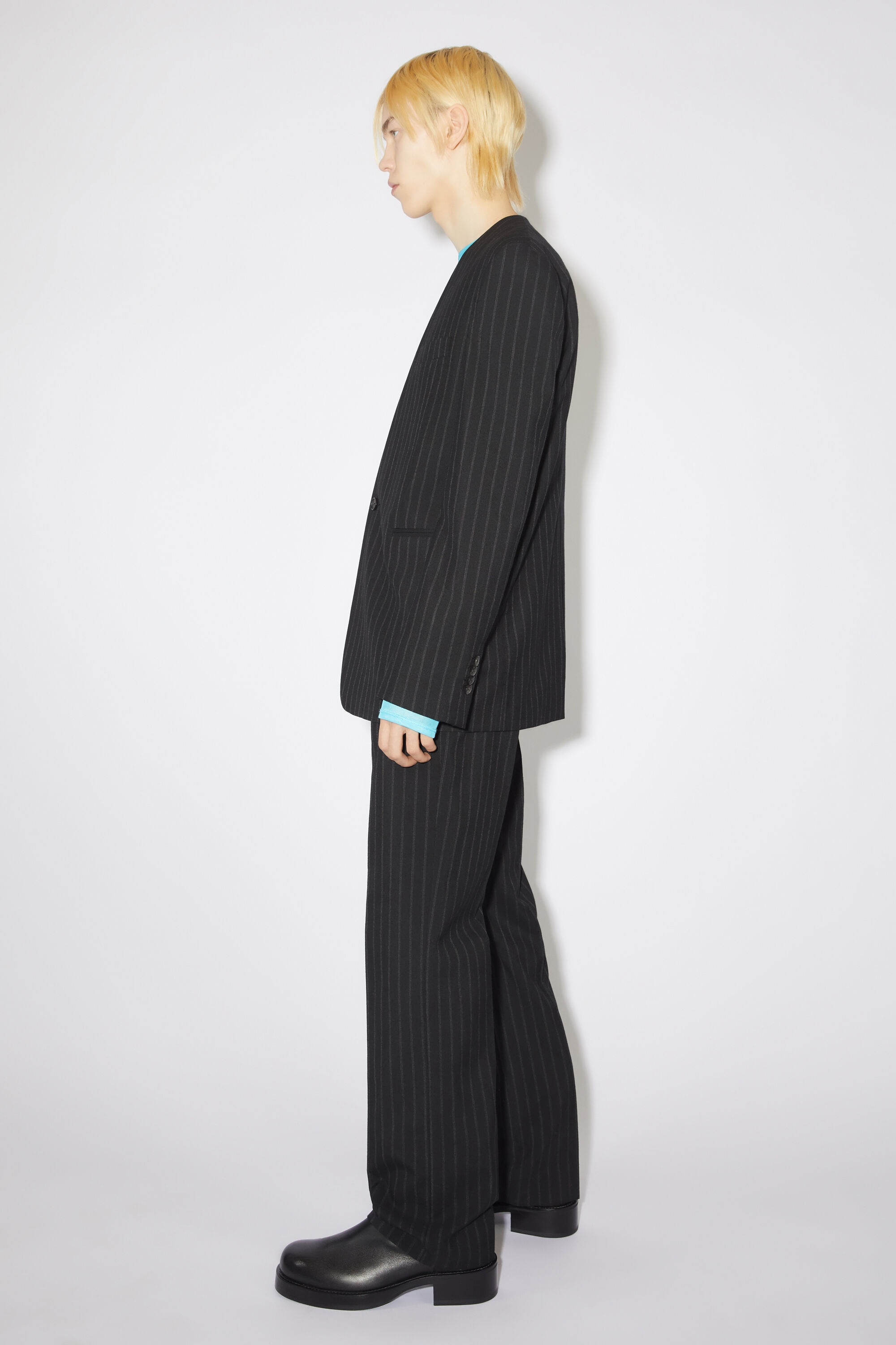 Regular fit suit jacket - Black/grey - 4