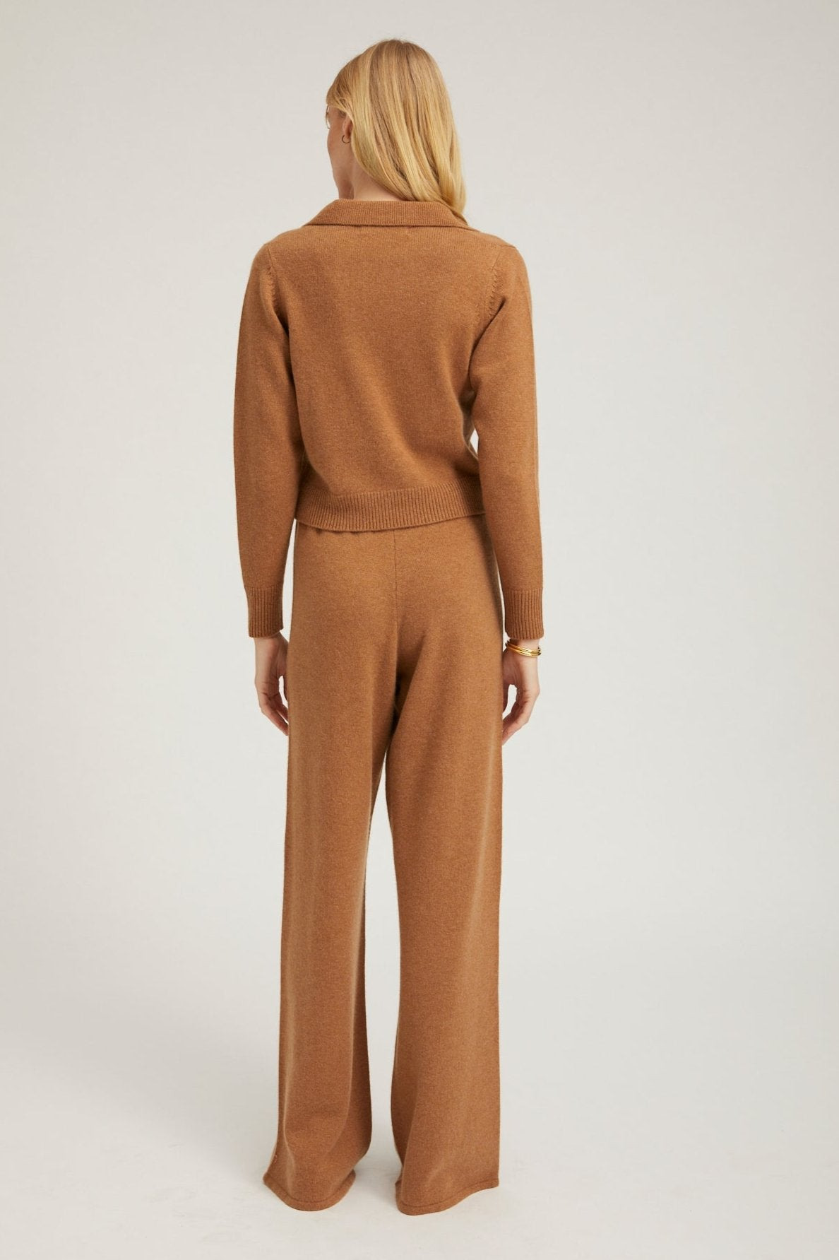 TAN CASHMERE EASY PANTS - 4