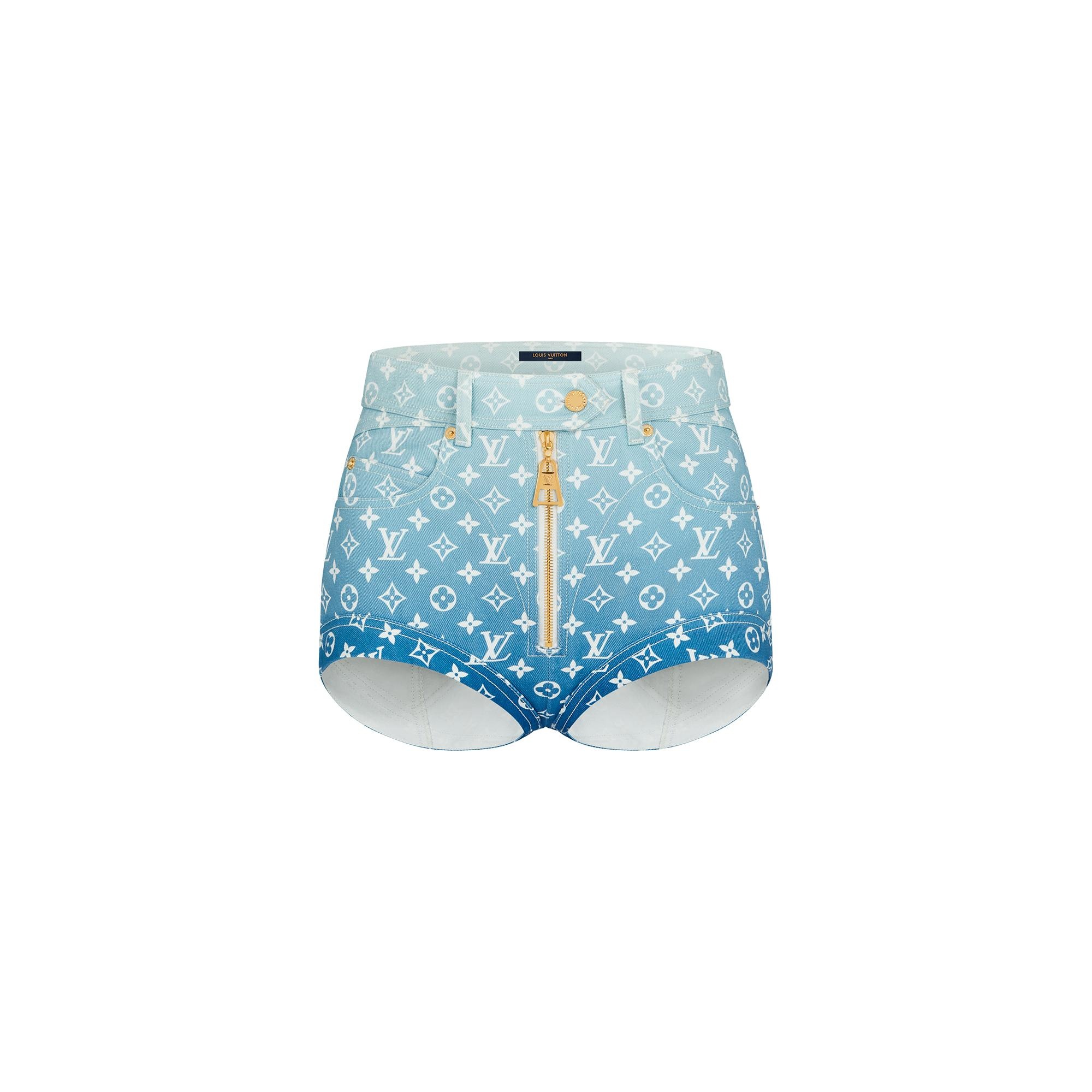Blue Lagoon Monogram Mini Shorts - 1