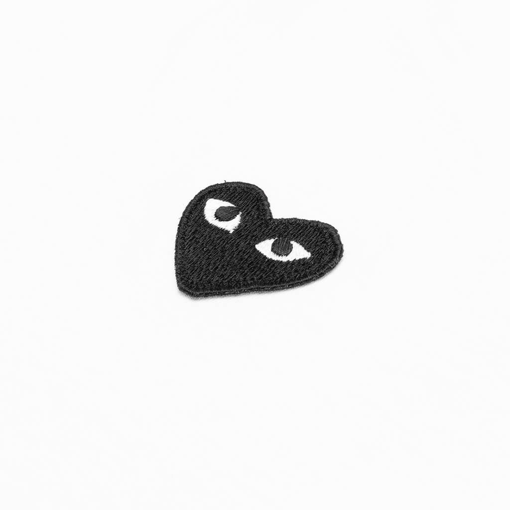 COMME DES GARCONS PLAY BLACK EMBLEM LONG SLEEVE T-SHIRT - WHITE - 4