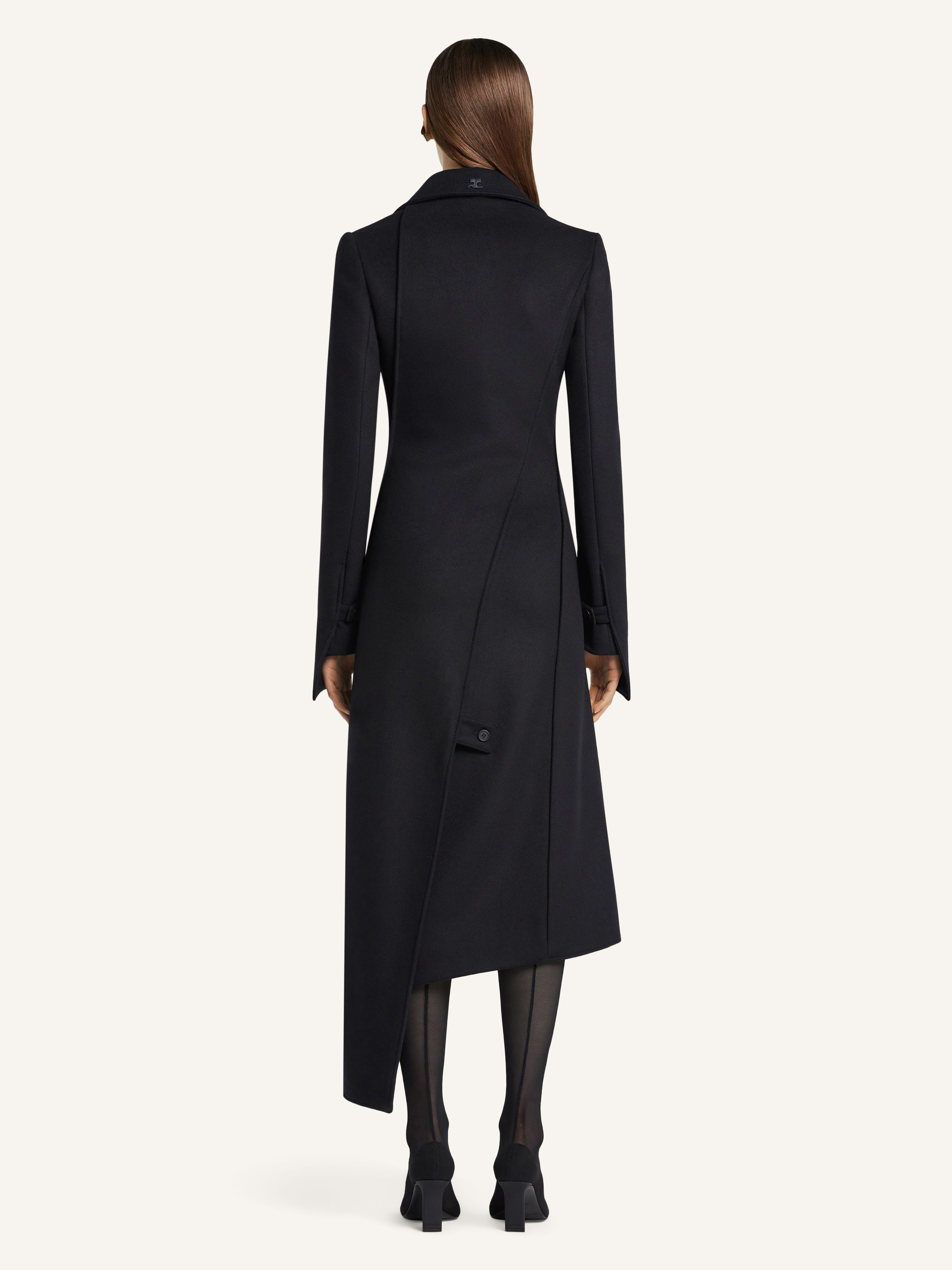 OBLIQUE WOOL COAT - 4