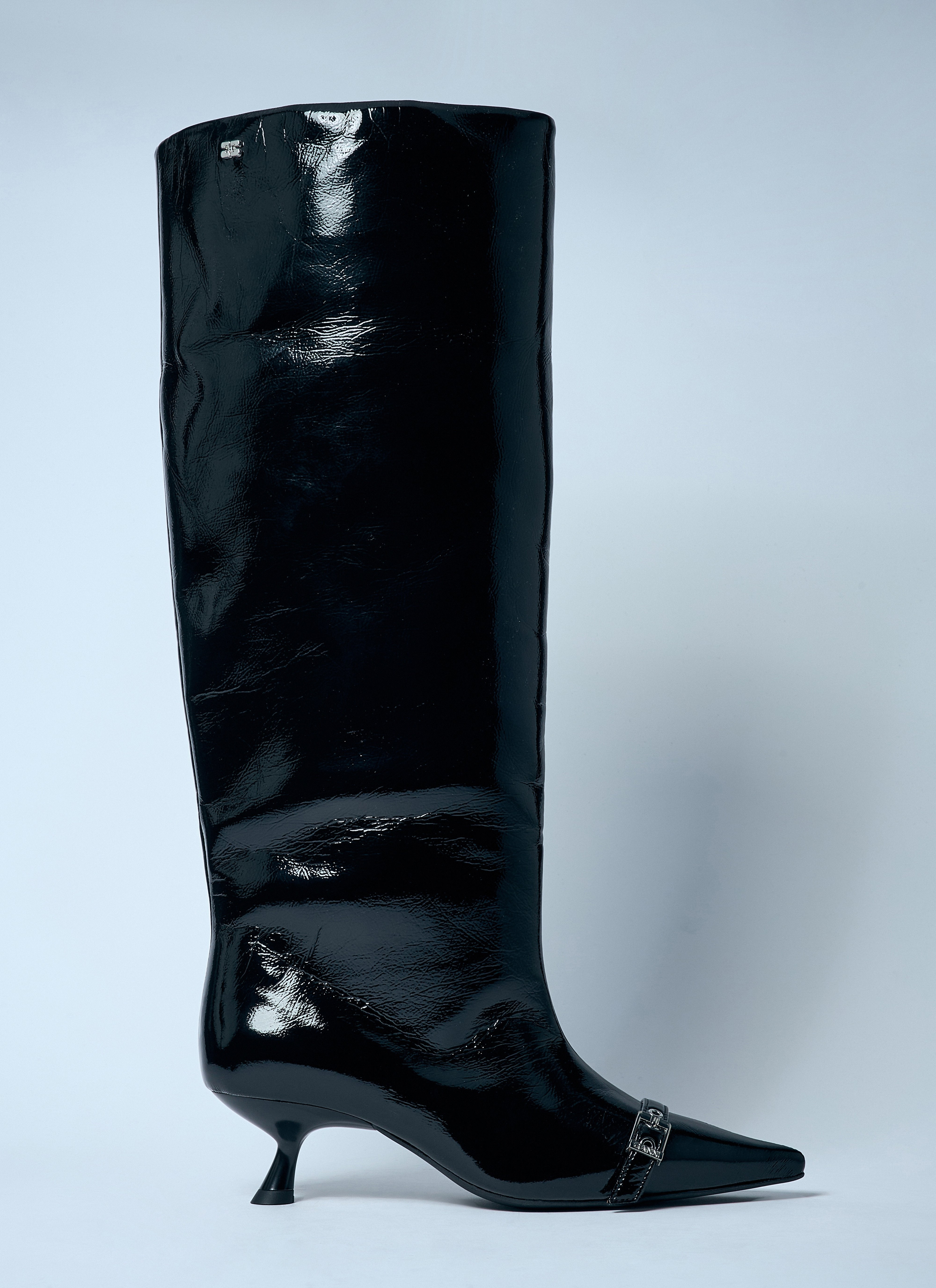 Ganni Women Eyelets Slouchy High Shaft Boots - 7