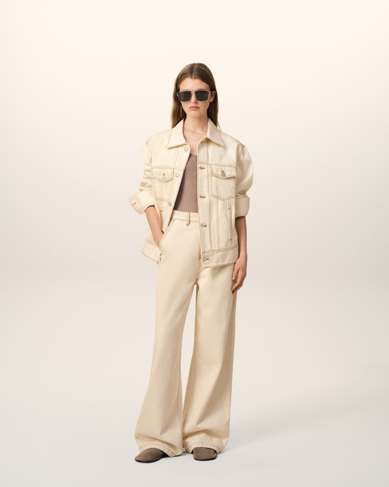 BEIGE COTTON AMI PARIS TRUCKER JACKET 1