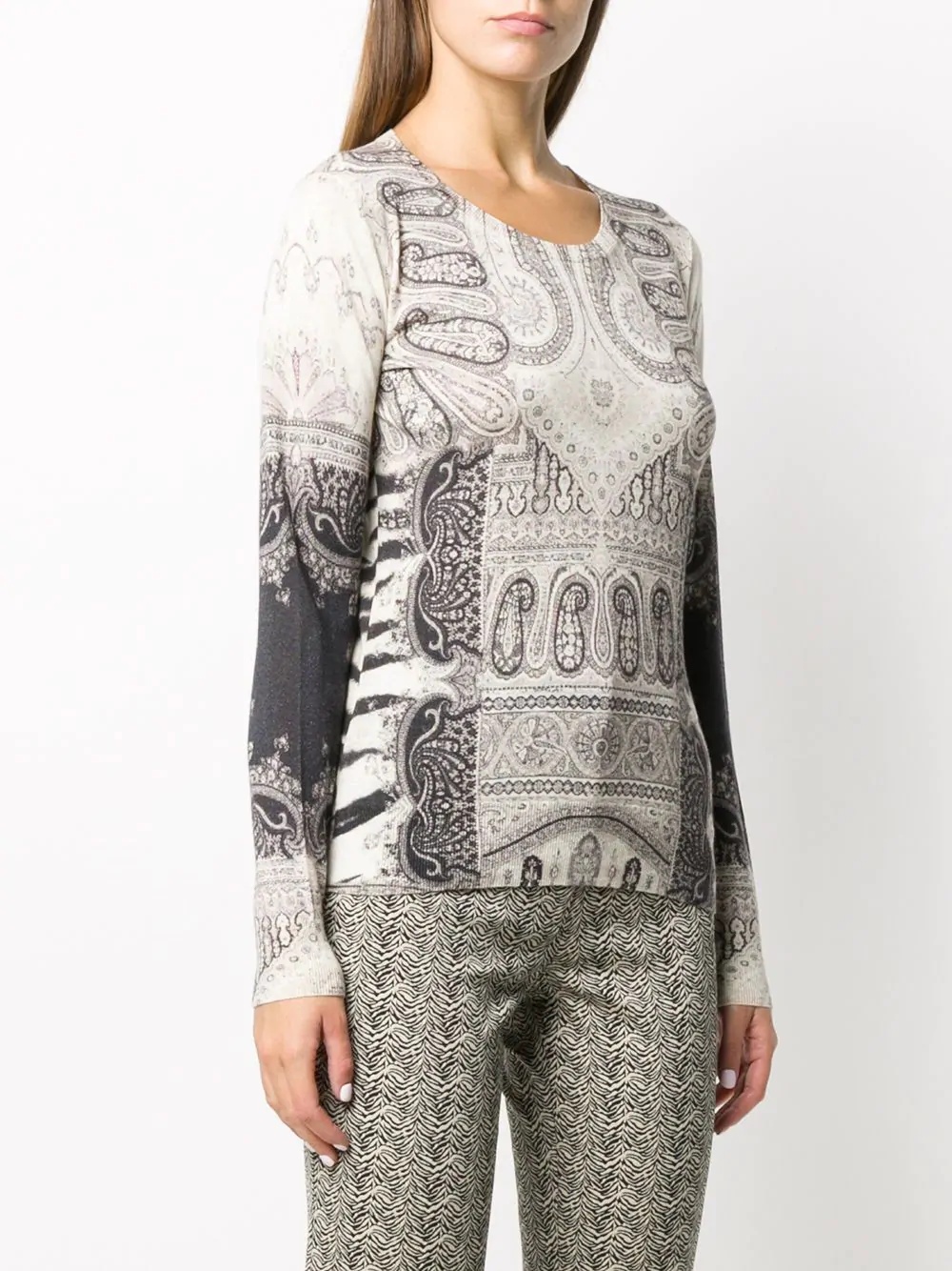 mix-print jumper - 3