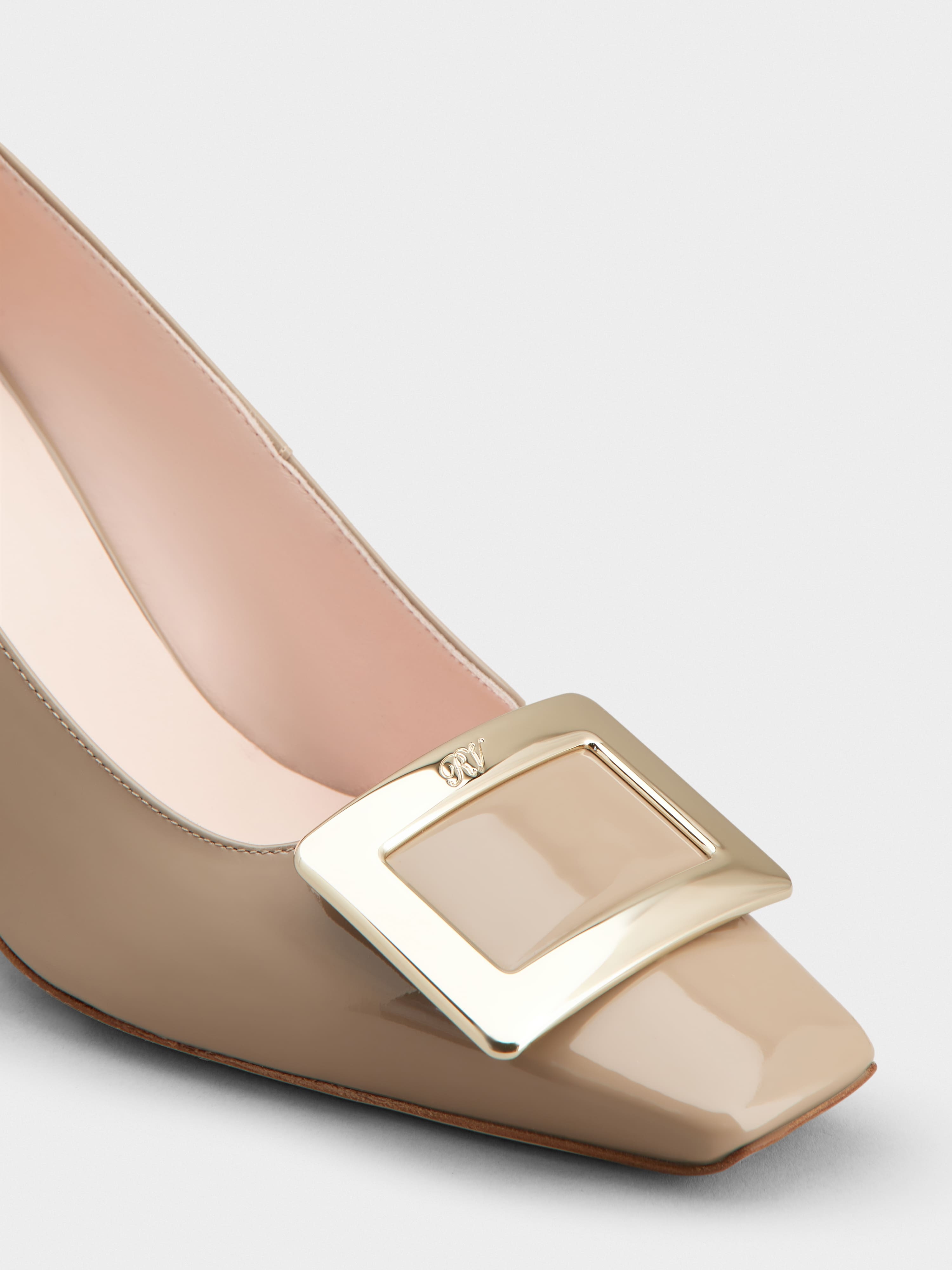 Belle Vivier Metal Buckle Pumps in Patent Leather - 3