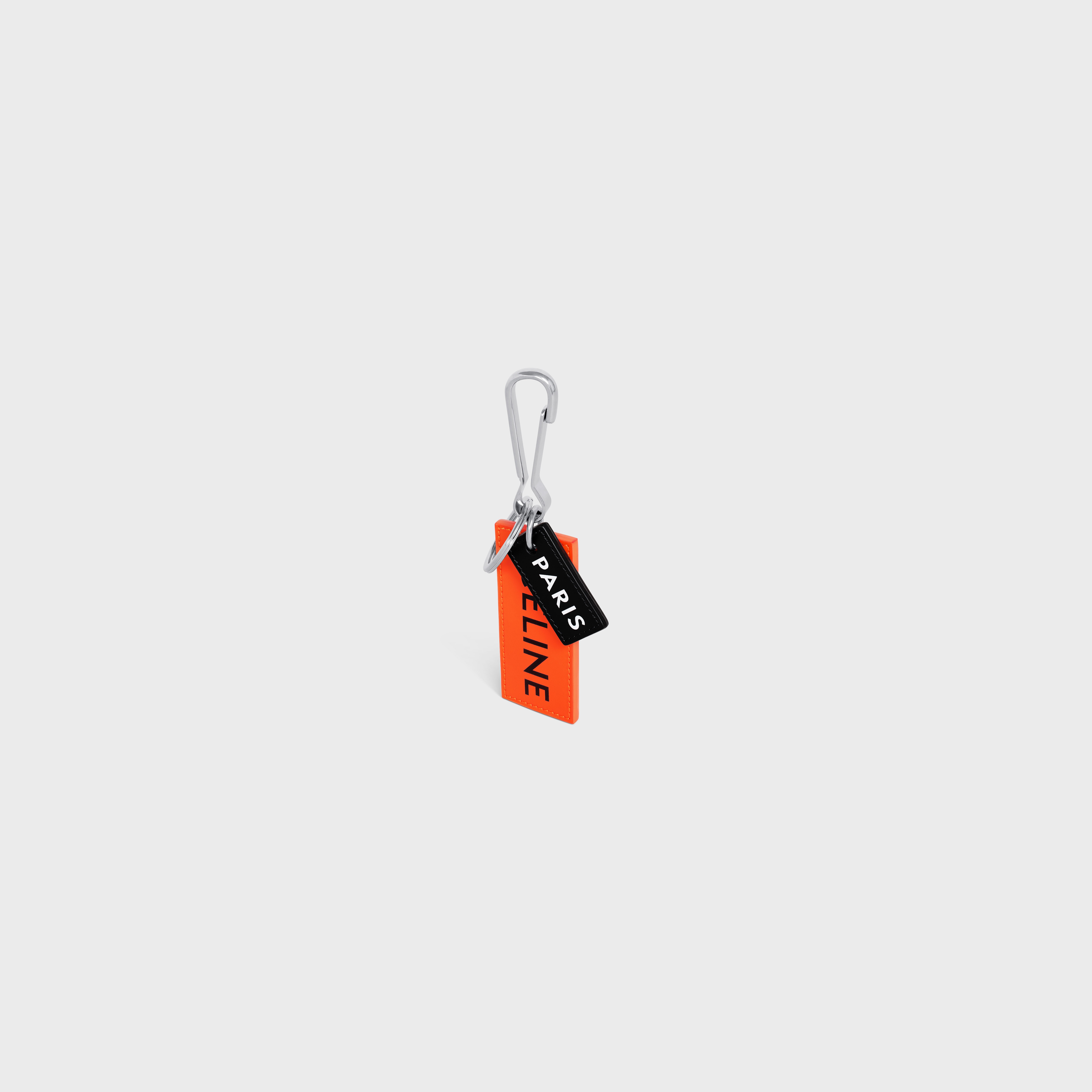 tag keyring in calfskin with celine paris print - 4