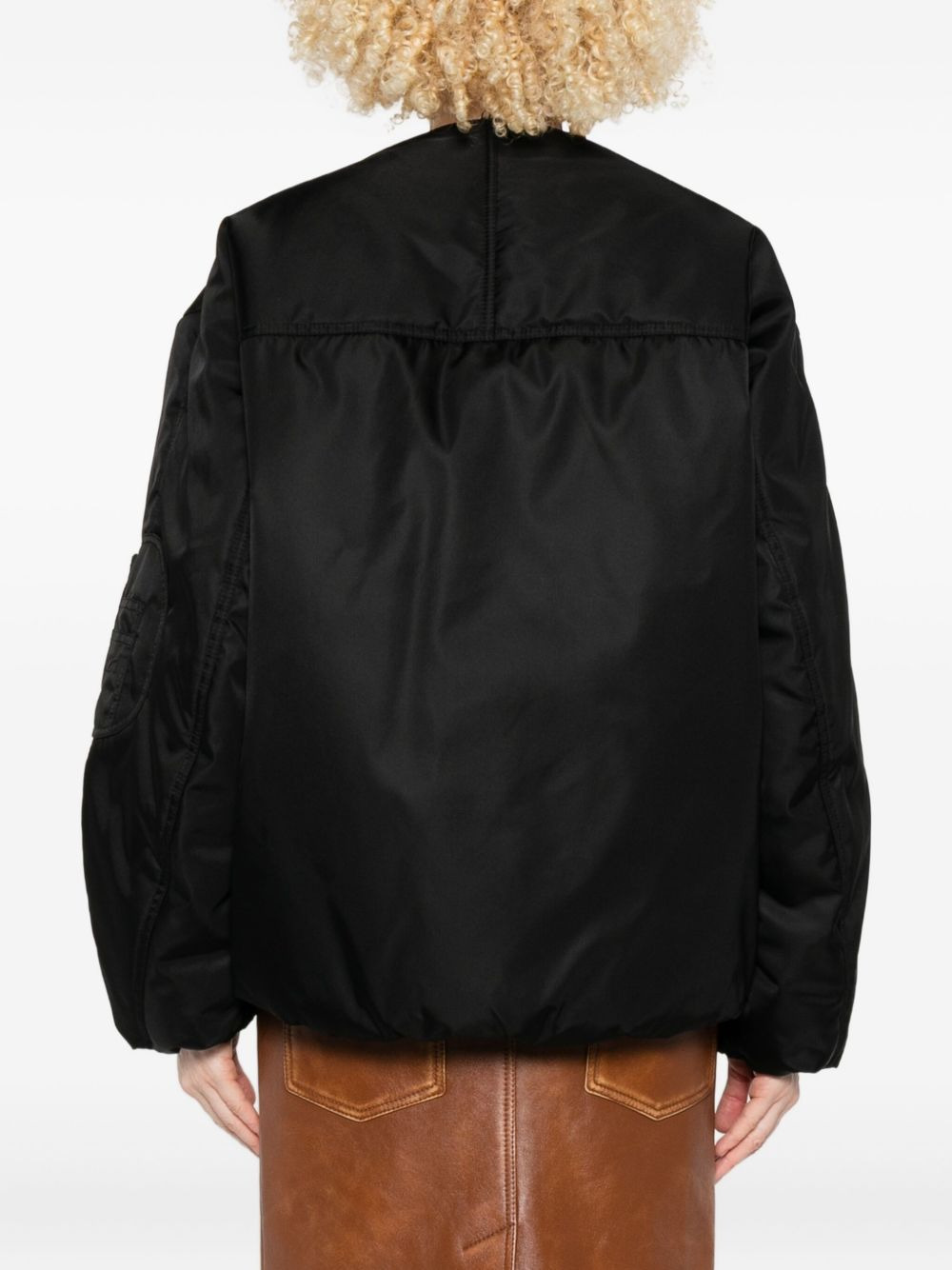 balloon-shape zip-front bomber jacket - 4