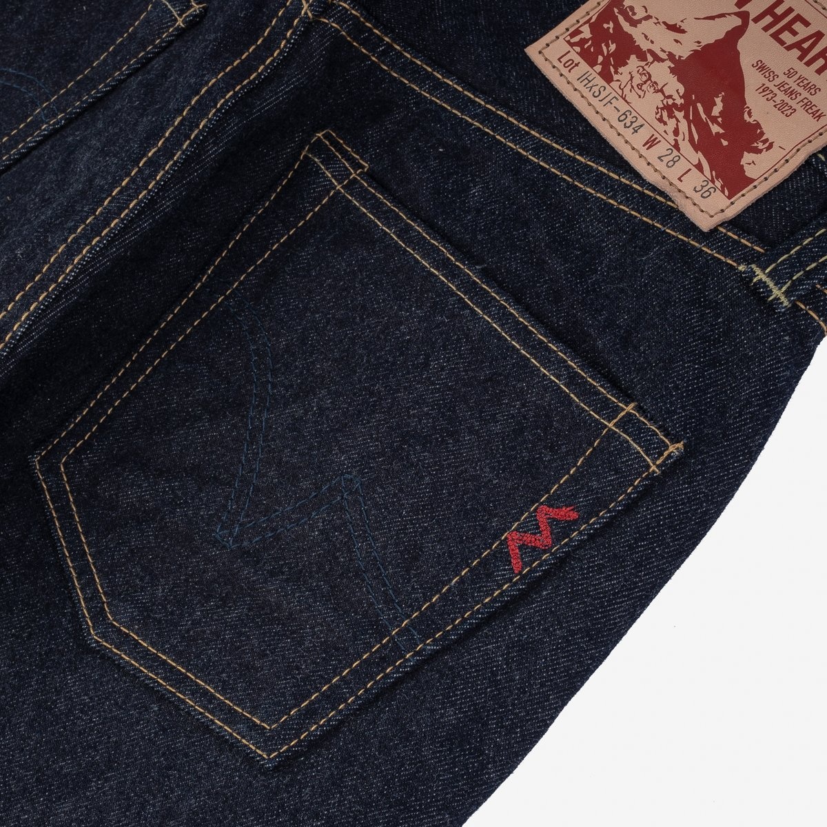 IHxSJF-634 14oz Iron Heart x SJF Selvedge Denim Straight Cut Jeans - Indigo - 10