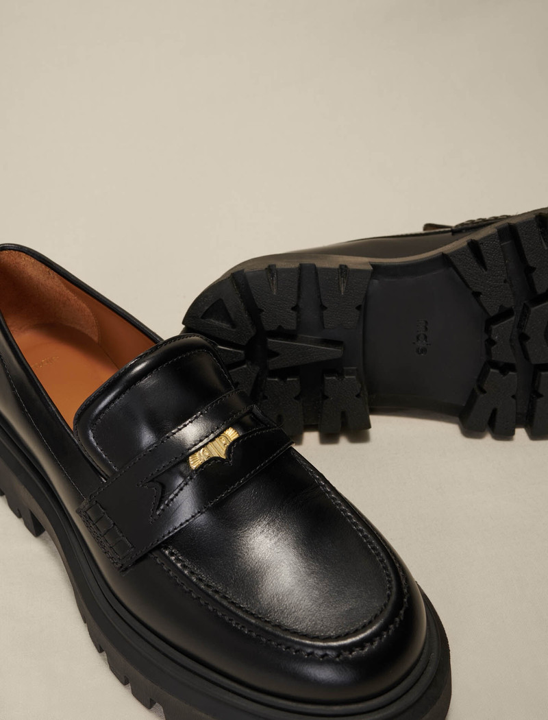 maje Leather platform loafers outlook