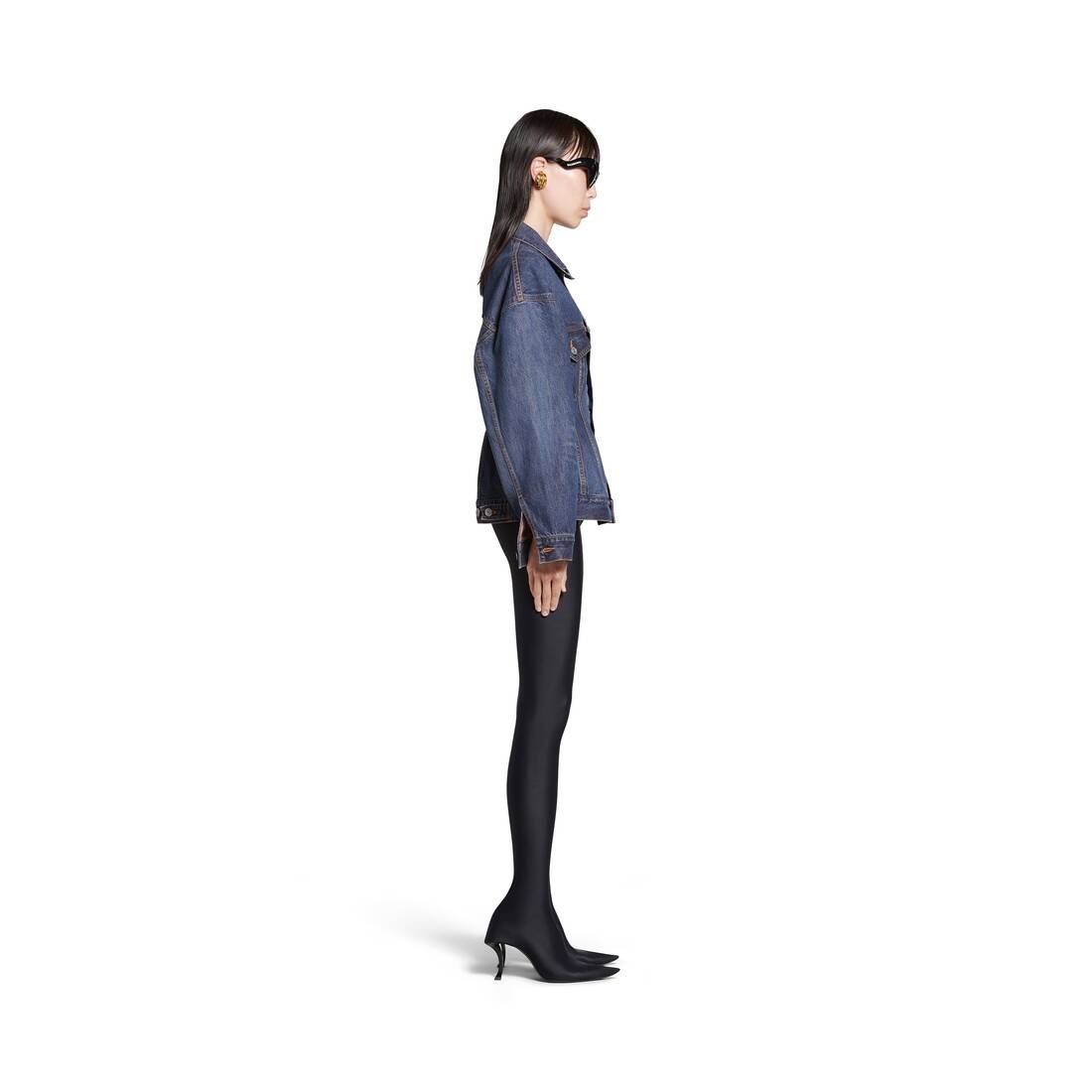 BALENCIAGA Women's Hourglass Jacket in Dark Blue | REVERSIBLE