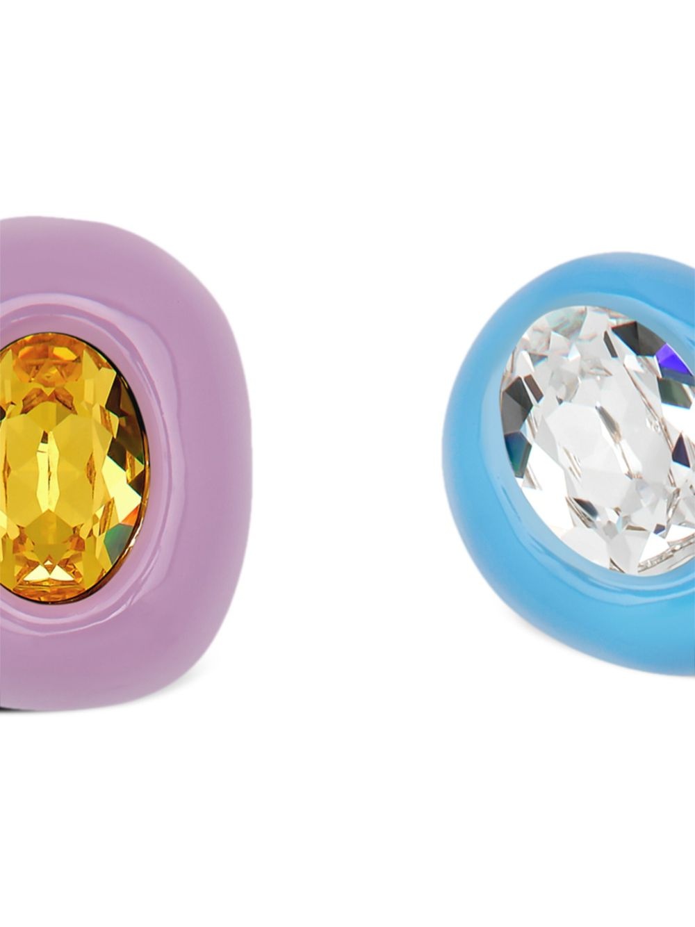 Asymmetric Enamel clip-on earrings - 2