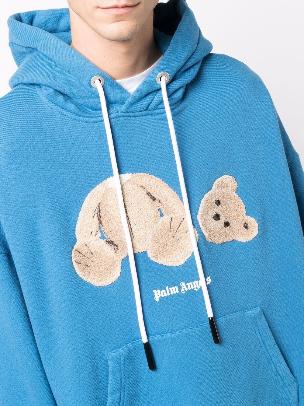 bear-print drawstring hoodie - 5