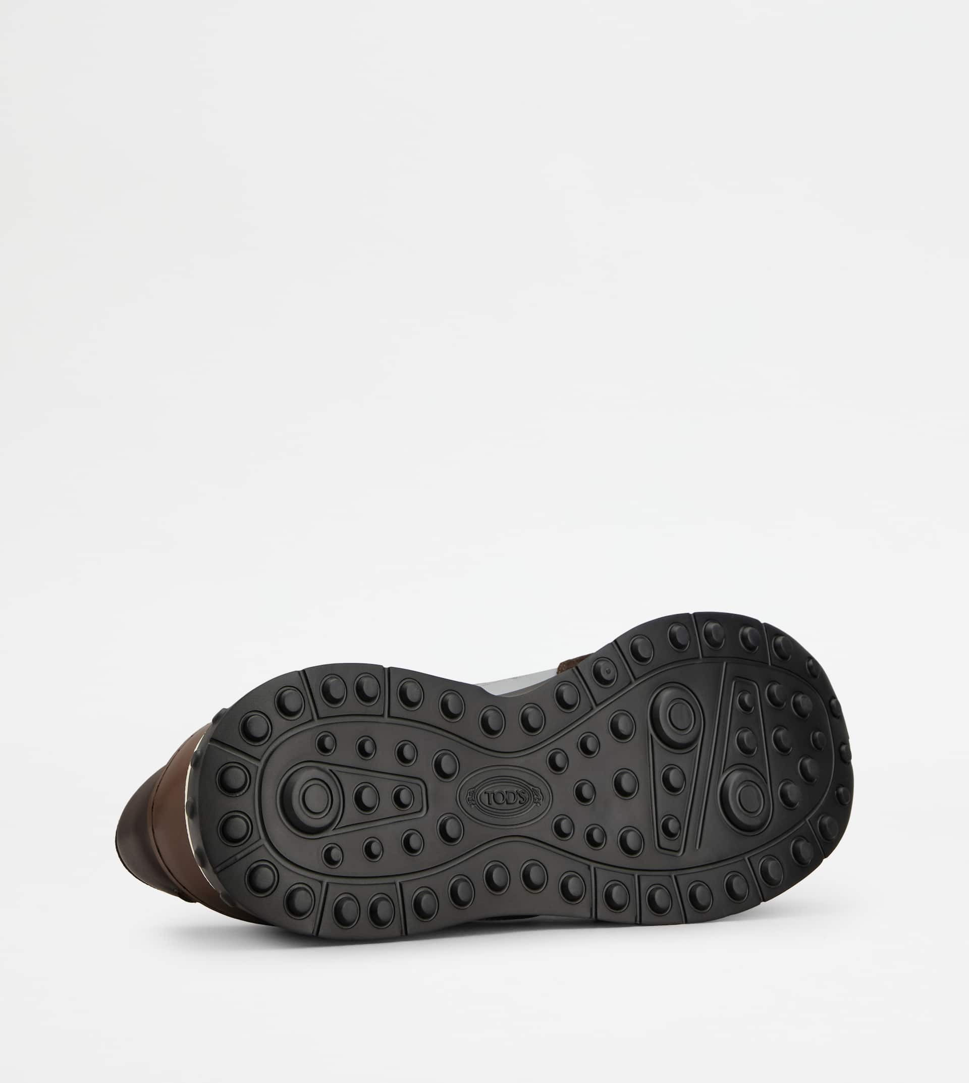 SNEAKERS IN SUEDE AND SMOOTH LEATHER - BROWN, GREY - 4