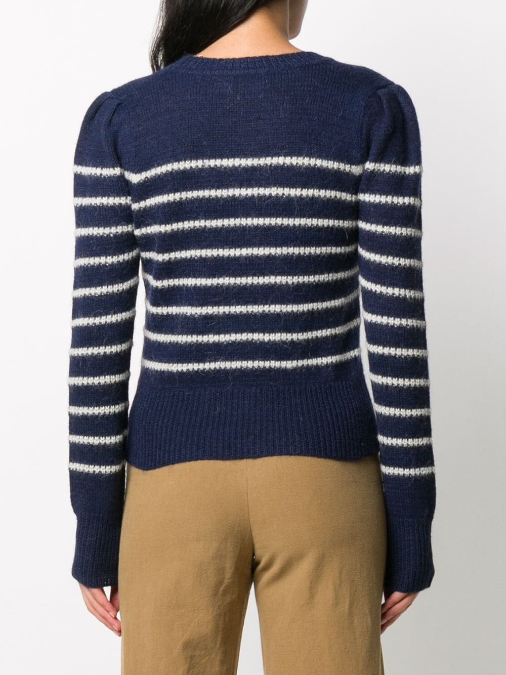 striped crew neck jumper - 4