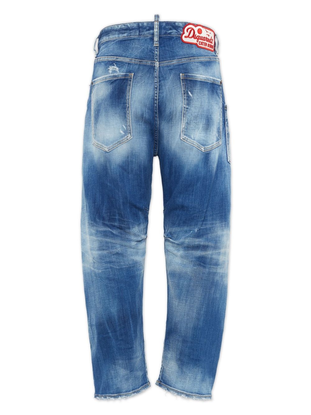 distressed washed jeans - 2