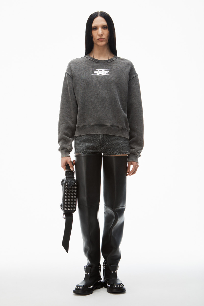 Alexander Wang blade logo-embossed sweatshirt in cotton terry outlook