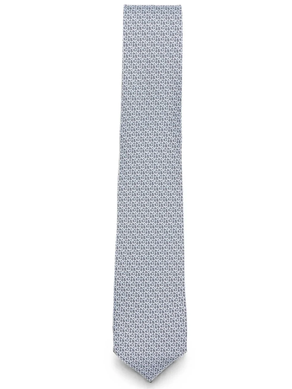 SILK TIE WITH LOGO AND LETTERING - 1