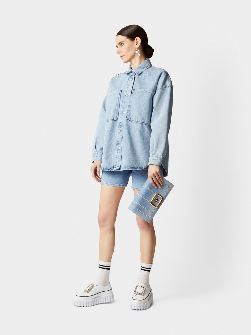 Viv' Choc Summertime Denim Chain Bag 8