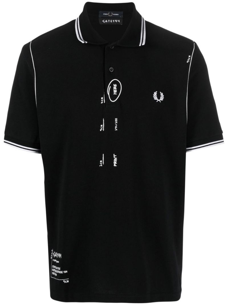 sketch-style cotton polo - 1